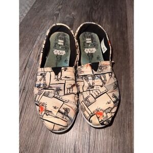 TOMS Star Wars AT-AT Comic Print Alpargata Slip On Shoes Womens 7.5 Cream Multi